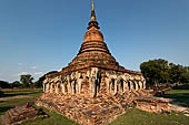 Thailand - Old Sukhothai - Wat Sorasak. The chedi is a good example of the 